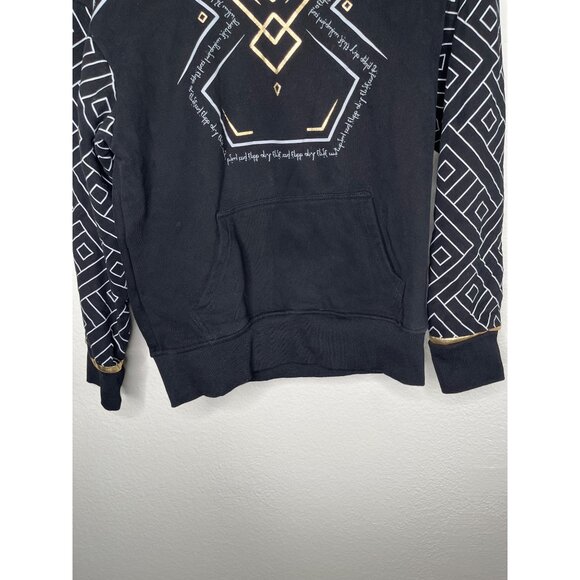 Nerdforge Black Cryptic Hoodie Gold Geometric Design adult small - Picture 3 of 9